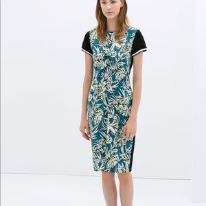 Zara Short Sleeve Green & Blue Leaf Fairy Dress